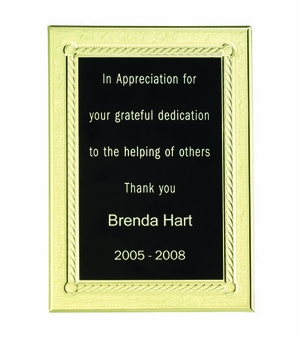 5 X 7 BLACK/GOLD ALUMINUM PLATE