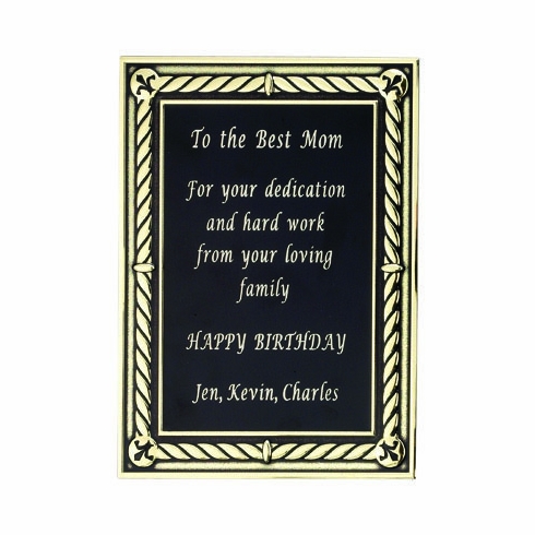 5 X 7 BLACK/GOLD ALUMINUM PLATE