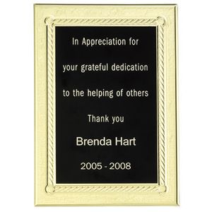 5 X 7 BLACK/GOLD ALUMINUM PLATE