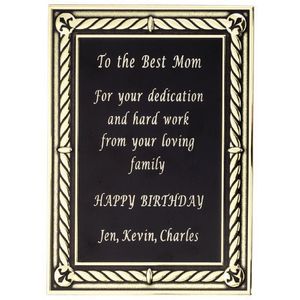 5 X 7 BLACK/GOLD ALUMINUM PLATE