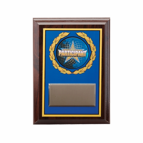 5 X 7 INCH BLUE DIGITAL PHOTO PLAQUE WITH GOLD ALUMINUM ENGRAVING PLATE TAKES MYLAR