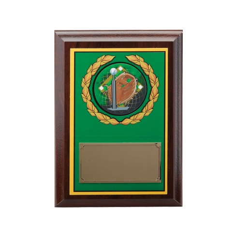 5 X 7 INCH GREEN DIGITAL PHOTO PLAQUE WITH GOLD ALUMINUM ENGRAVING PLATE TAKES MYLAR MYLAR