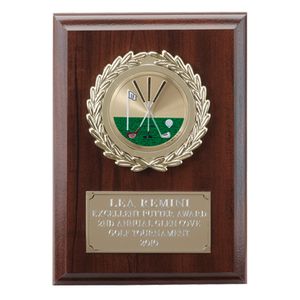 5 X 7 INCH PLAQUE WITH GOLD PLATE, PLASTIC WREATH TAKES INSERT