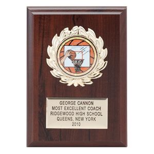 5 X 7 INCH PLAQUE WITH GOLD PLATE, PLASTIC WREATH TAKES INSERT