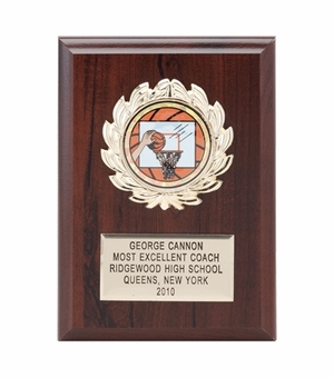 5 X 7 INCH PLAQUE WITH GOLD PLATE, PLASTIC WREATH TAKES INSERT