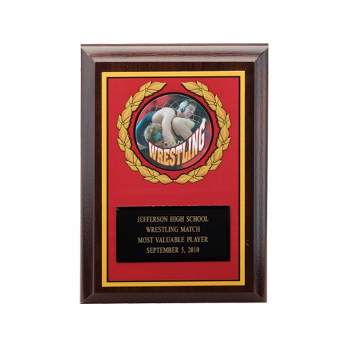 5 X 7 INCH RED DIGITAL PHOTO PLAQUE WITH BLACK ENGRAVING PLATE TAKES MYLAR