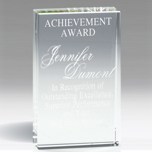 5"x7"x1" CRYSTAL STANDING RECTANGULAR DESK BLOCK