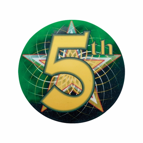 2 Inch in Diameter Round 5th Place Mylar Insert