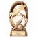 6-1/2" GAME OF CRICKET TROPHY HAND PAINTED RESIN TROPHY, ANTIQUE GOLD WITH GOLD ENGRAVING PLATE