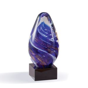 6-1/2 INCH COLORS SCULPTURE HAND BLOWN ART GLASS AWARD