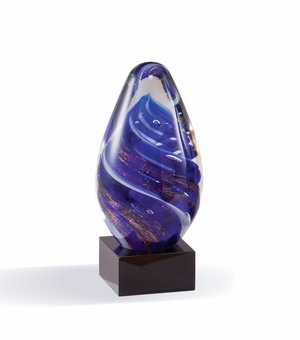 6-1/2 INCH COLORS SCULPTURE HAND BLOWN ART GLASS AWARD