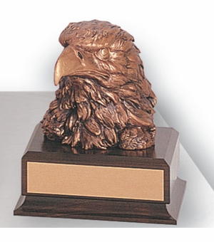 6-1/2 INCH EAGLE HEAD TROPHY, BRONZE ELECTROPLATED