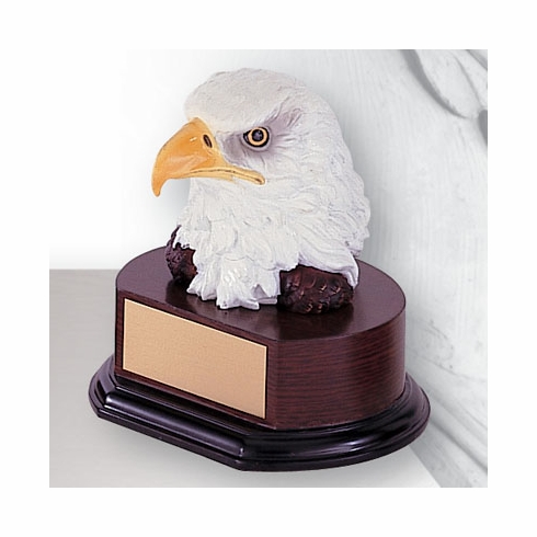 6-1/2 INCH EAGLE HEAD TROPHY, HAND PAINTED