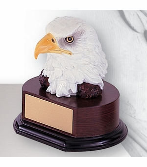 6-1/2 INCH EAGLE HEAD TROPHY, HAND PAINTED