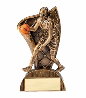 6-1/2 INCH FEMALE BASKETBALL FLAG RESIN TROPHY