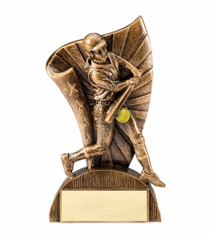 6-1/2 INCH FEMALE SOFTALL FLAG RESIN TROPHY