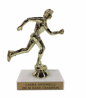 6-1/2 INCH FEMALE TRACK FIGURE ON MARBLE BASE