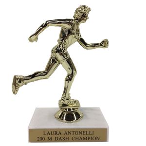 6-1/2 INCH FEMALE TRACK FIGURE ON MARBLE BASE