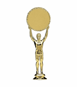 6-1/2 INCH GOLD PLASTIC MALE VICTORY TROPHY FIGURE-HOLDS 2 INCH INSERT