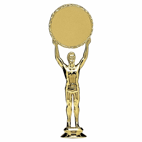 6-1/2 INCH GOLD PLASTIC MALE VICTORY TROPHY FIGURE-HOLDS 2 INCH INSERT