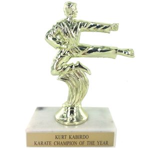 6-1/2 INCH KARATE TROPHY FIGURE ON MARBLE BASE