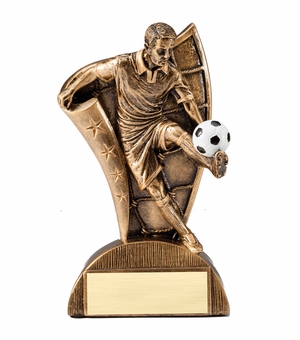 6-1/2 INCH MALE SOCCER FLAG RESIN TROPHY