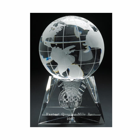 6-1/2 INCH OPTICAL CRYSTAL GLOBE ON BASE