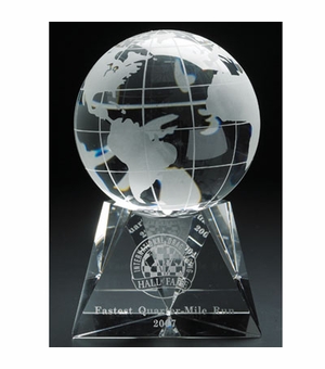6-1/2 INCH OPTICAL CRYSTAL GLOBE ON BASE