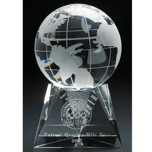 6-1/2 INCH OPTICAL CRYSTAL GLOBE ON BASE