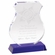 6-1/2 INCH OPTICAL CRYSTAL POLICE SHIELD ON BLUE CRYSTAL BASE