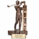 6-1/2" MALE GOLF BILLBOARD TROPHY FOLLOW THROUGH SWING ANTIQUE GOLD PAINTED RESIN
