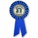 6-1/2 x 3 INCH BLUE ROSETTE RIBBON WITH 2 INCH "I GRADUATED FROM PRESCHOOL!" MYLAR INSERT