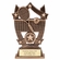 6-1/4" GAME OF TENNIS TROPHY HAND PAINTED RESIN TROPHY, ANTIQUE GOLD WITH GOLD ENGRAVING PLATE