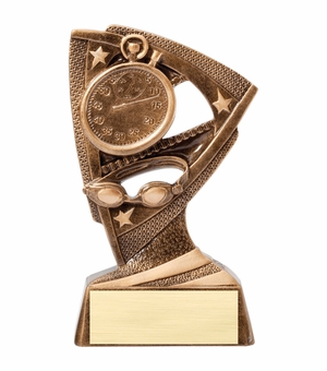 6 1/4 INCH ANTIQUE GOLD STAR SWIMMING RESIN TROPHY