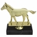 6-1/4 INCH ARABIAN HORSE ANIMAL GOLD TROPHY ON BLACK MARBLE BASE