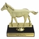 6-1/4 INCH ARABIAN HORSE ANIMAL GOLD TROPHY ON BLACK MARBLE BASE