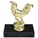 6-1/4 INCH FIGHTING ROOSTER ANIMAL GOLD TROPHY ON BLACK MARBLE BASE