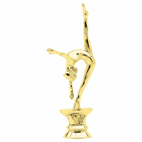6-1/4 INCH GOLD PLASTIC FEMALE GYMNAST TROPHY FIGURE