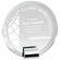 6-1/4 INCH OPTICAL CRYSTAL CIRCLE AWARD ON POLISHED SILVER METAL BASE