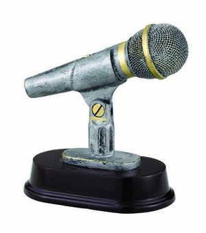 6-1/4 INCH RESIN MICROPHONE TROPHY