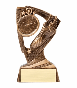 6 1/4 INCHES ANTIQUE GOLD STAR TRACK RESIN TROPHY