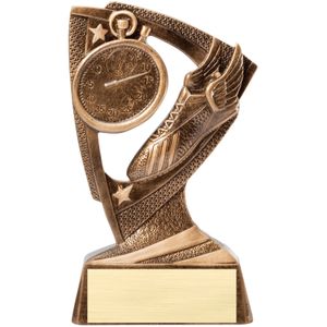 6 1/4 INCHES ANTIQUE GOLD STAR TRACK RESIN TROPHY