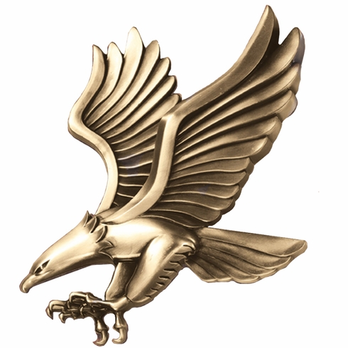 6-1/4" x 6" LARGE EAGLE PLAQUE MOUNT ANTIQUE BRASS DIE CAST