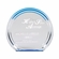 6-1/4" x 7" x 1" DOUBLE HALO ACRYLIC AWARD WITH REFLECTIVE BLUE CIRCLE