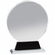 6-1/4 x 8 INCHES ROUND OPTICAL CRYSTAL AWARD ON BLACK PEDESTAL