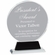 6-1/4 x 8 INCHES ROUND OPTICAL CRYSTAL AWARD ON BLACK PEDESTAL