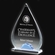 6-1/4" X 9-1/2" BLUE ACRYLIC ARROWHEAD AWARD WITH REFLECTIVE BLUE BASE