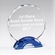 6-3/4 INCH BLUE DOUBLE ARCH W/ CUT & BEVELED EDGED CRYSTAL CIRCLE AWARD