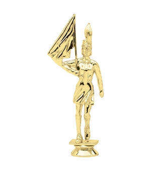 6-3/4 INCH GOLD PLASTIC FEMALE COLOR GUARD TROPHY FIGURE