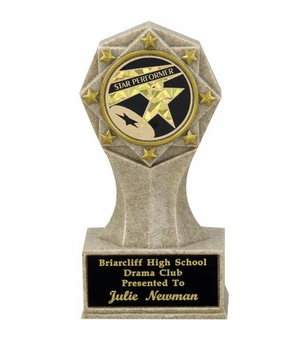 6-3/4 INCH GRANITE STONE RESIN AWARD, TAKES 2 INCH INSERT